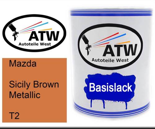 Mazda, Sicily Brown Metallic, T2: 1L Lackdose, von ATW Autoteile West.